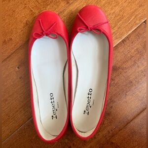 Repetto Cendrillon Ballerina Flats, Red Leather, Size 37